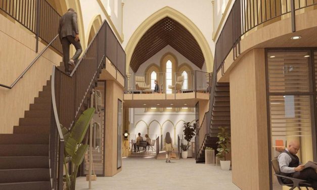 WHARTON CONSTRUCTION PLANS TO TURN 173-YEAR-OLD CHURCH INTO OFFICE SPACE