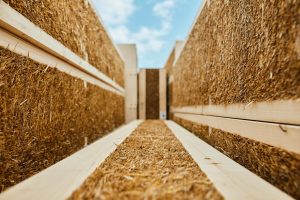 a sample of EcoCocon straw wall system.