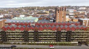The former Midway multi-storey car park in Newcastle-under-Lyme will be turned into 111 flats