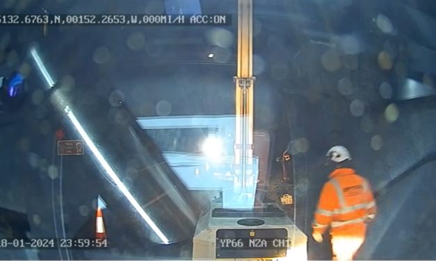 LIGHTING TOWER HITS OVERHEAD POWER LINE ON ROAD MAINTENANCE JOB