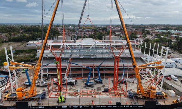 Steelwork Reaches Landmark Milestone On Wrexham AFC’s New Kop Stand